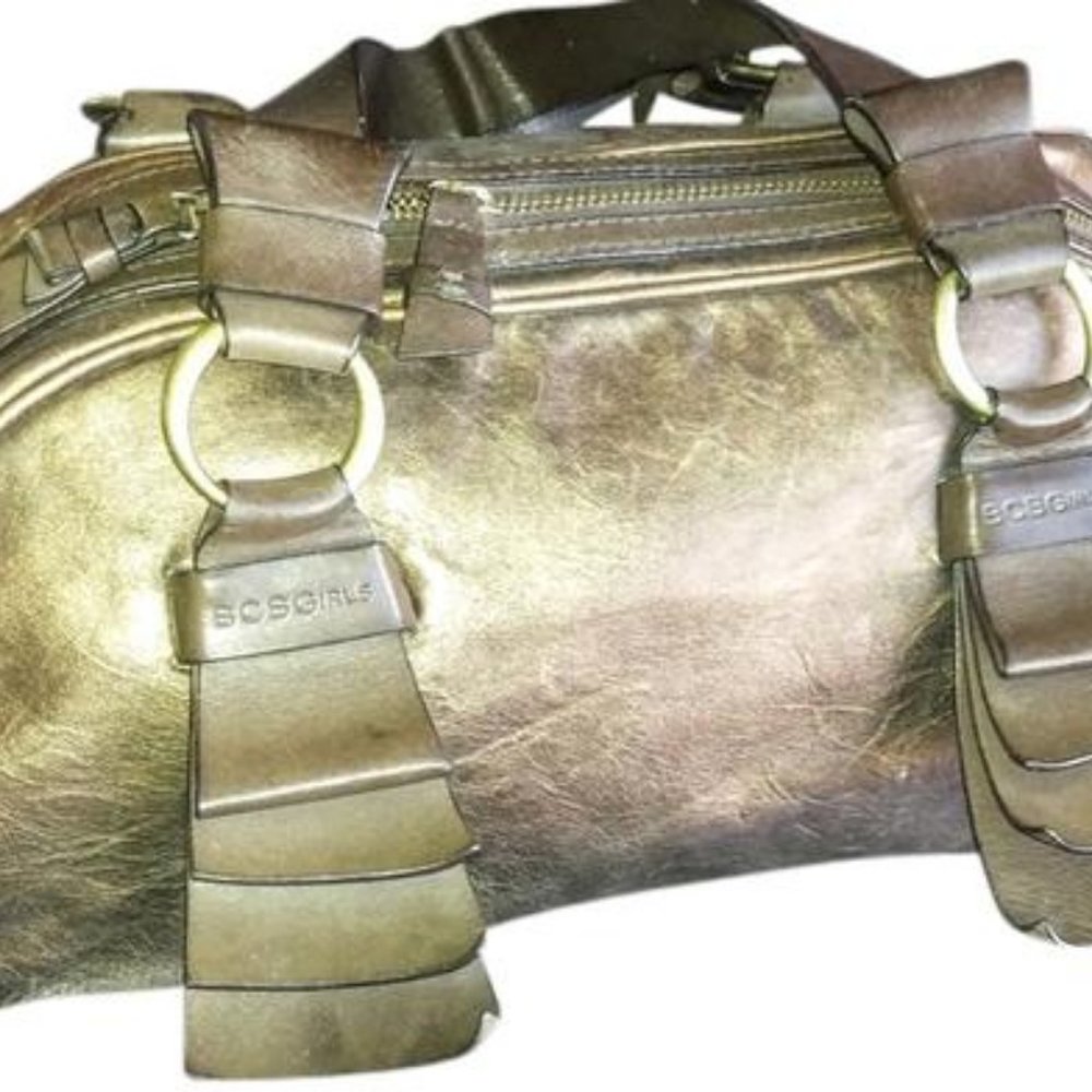 Vintage BCBG Paris Trapexe Copper Leather Satchel